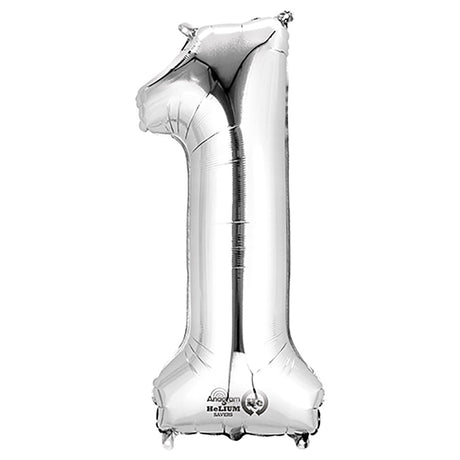 Foil Balloon Number 1 Silver