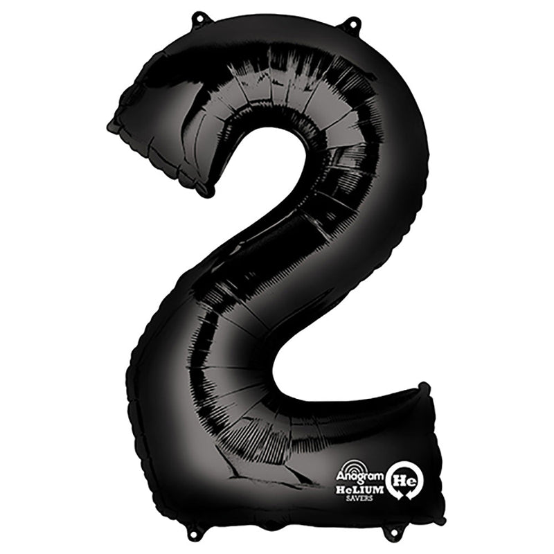 Foil Balloon 34 Inch Number 2 Black