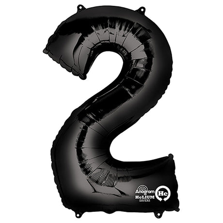 Foil Balloon 34 Inch Number 2 Black