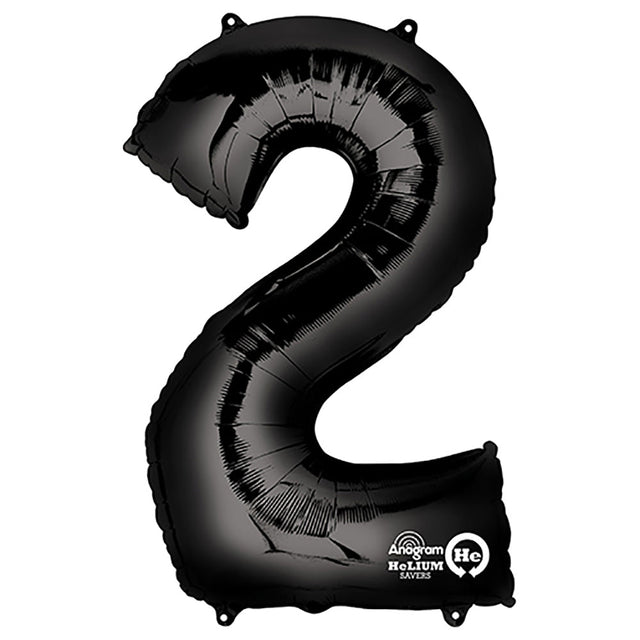 Foil Balloon 34 Inch Number 2 Black
