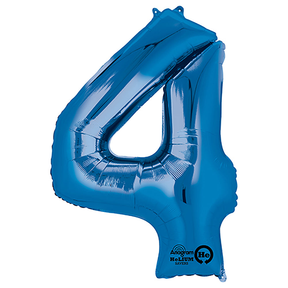 Foil Balloon Number 4 Blue