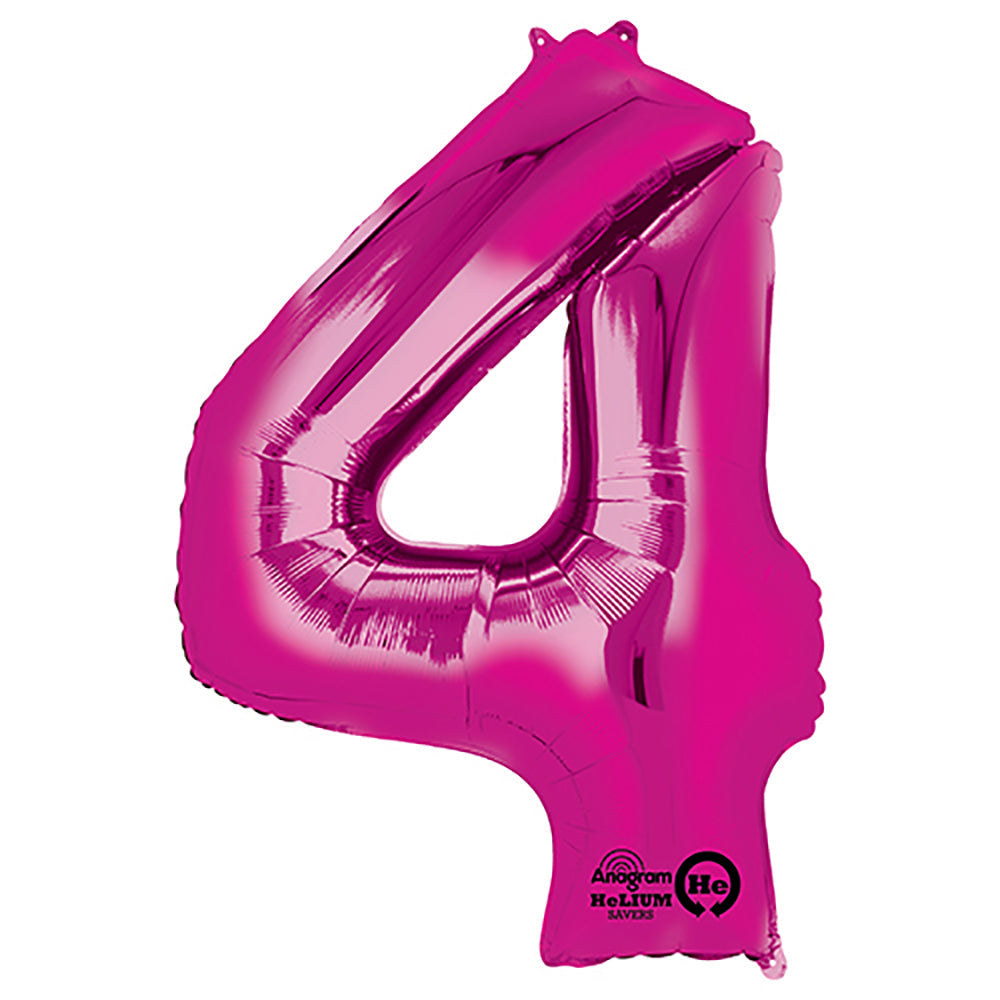 Pink Foil Number 4 Balloon