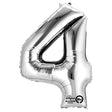 Number 4 Silver Foil Balloon