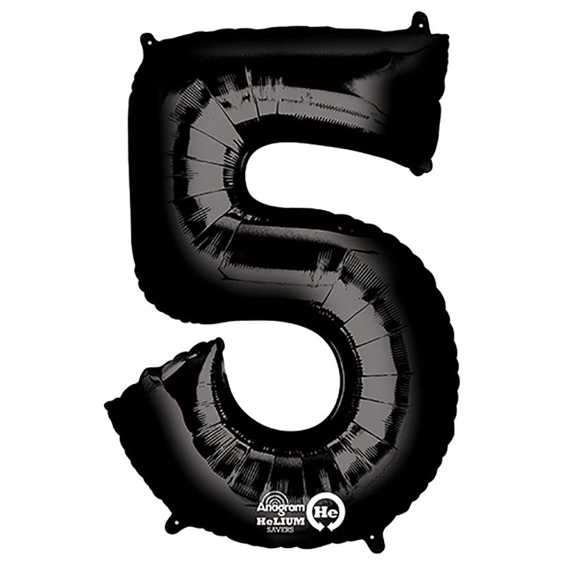 Foil Balloon Number 5 Black