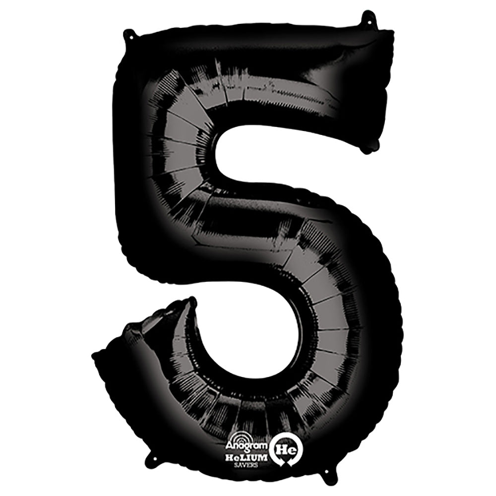Foil Balloon Number 5 Black