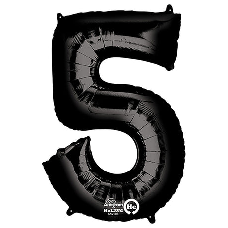 Foil Balloon Number 5 Black