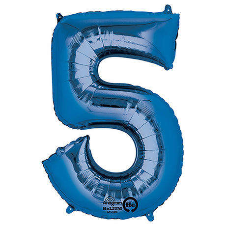 Blue Foil Number 5 Balloon
