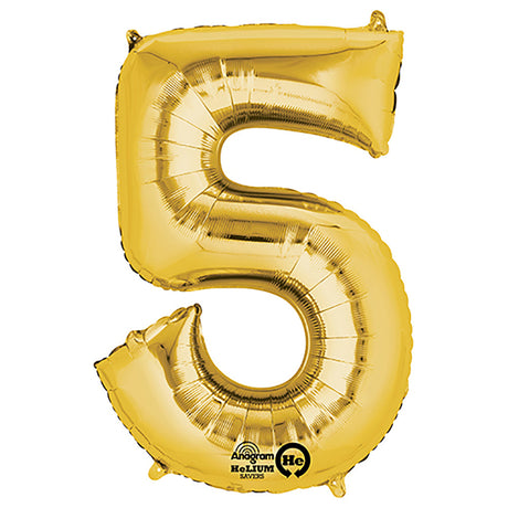 Gold Foil Number 5 Balloon