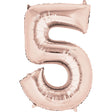 Foil Balloon 34 Inch Number 5 Rose Gold