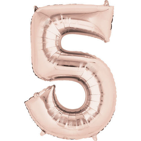 Foil Balloon 34 Inch Number 5 Rose Gold
