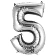 Foil Balloon Number 5 Silver