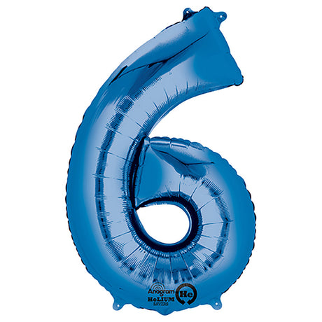 Blue Foil Number 6 Balloon
