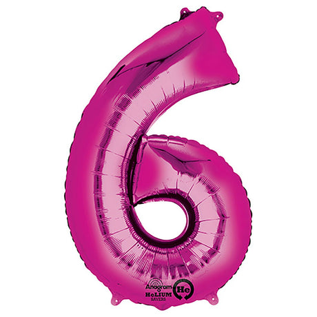Pink Foil Number 6 Balloon