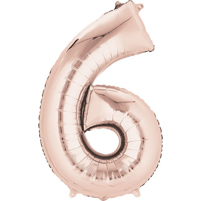 Foil Balloon Number 6 Rose Gold