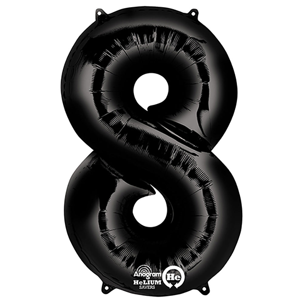 Foil Balloon Number 8 Black