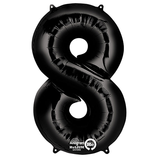 Foil Balloon Number 8 Black