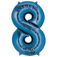 Blue Foil Number 8 Balloon