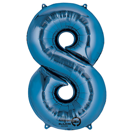 Blue Foil Number 8 Balloon