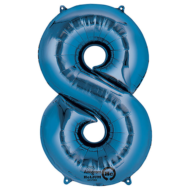 Blue Foil Number 8 Balloon