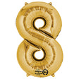 Gold Number 8 Foil Balloon