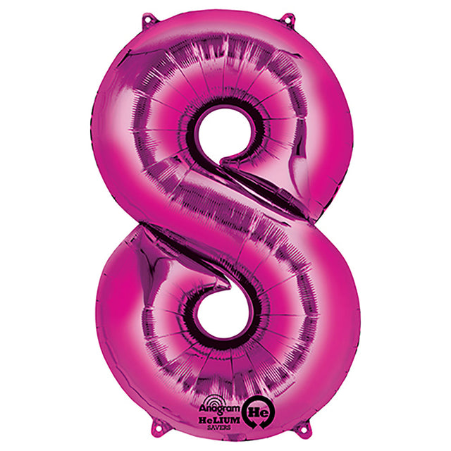 Pink Foil Number 8 Balloon