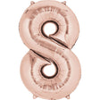 Foil Balloon Number 8 Rose Gold