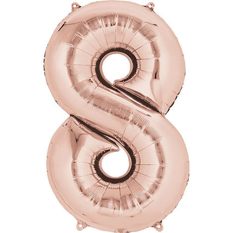 Foil Balloon Number 8 Rose Gold
