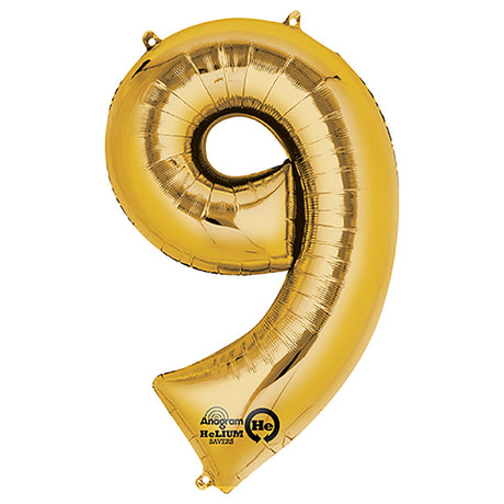 Gold Foil Number 9 Balloon