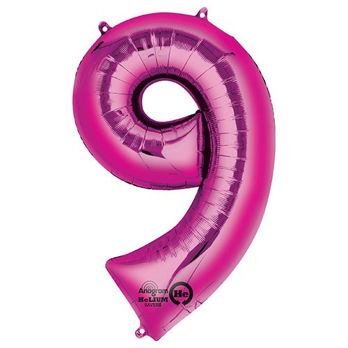 Pink Foil Number 9 Balloon