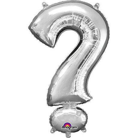 Foil Balloon 34 Inch Silver Question Mark