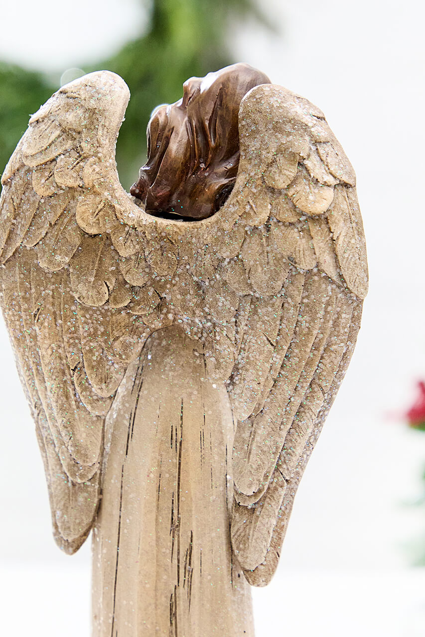 12" Resin Angel with Cardinal