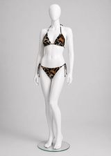 Printed Spandex Animal Bows Black or Beige