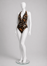 Printed Spandex Animal Bows Black or Beige