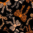 Printed Spandex Animal Bows Black or Beige