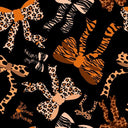 Printed Spandex Animal Bows Black or Beige