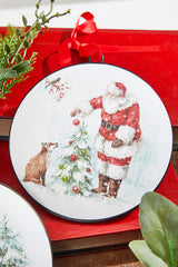 5.75 Inch Santa and Animal Disc Ornament