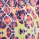Animaze Nylon Spandex Fabric - Rust, Plum, Neon Snake Print, 58" Width (1 Yard)