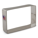 Ann Clark Rectangle Tinplated Cookie Cutter, 3-7/8" x 2-5/8"
