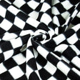 Polar Fleece Fabric Checkered White Black 60" 280 GSM