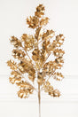 27" Antique Gold Metallic Holly Berry Stem