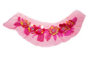 Beaded Applique Floral Sequined 9.50 x 2.50
