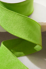 2.5" x 10 Yard Lime Green Velvet Wired Ribbon