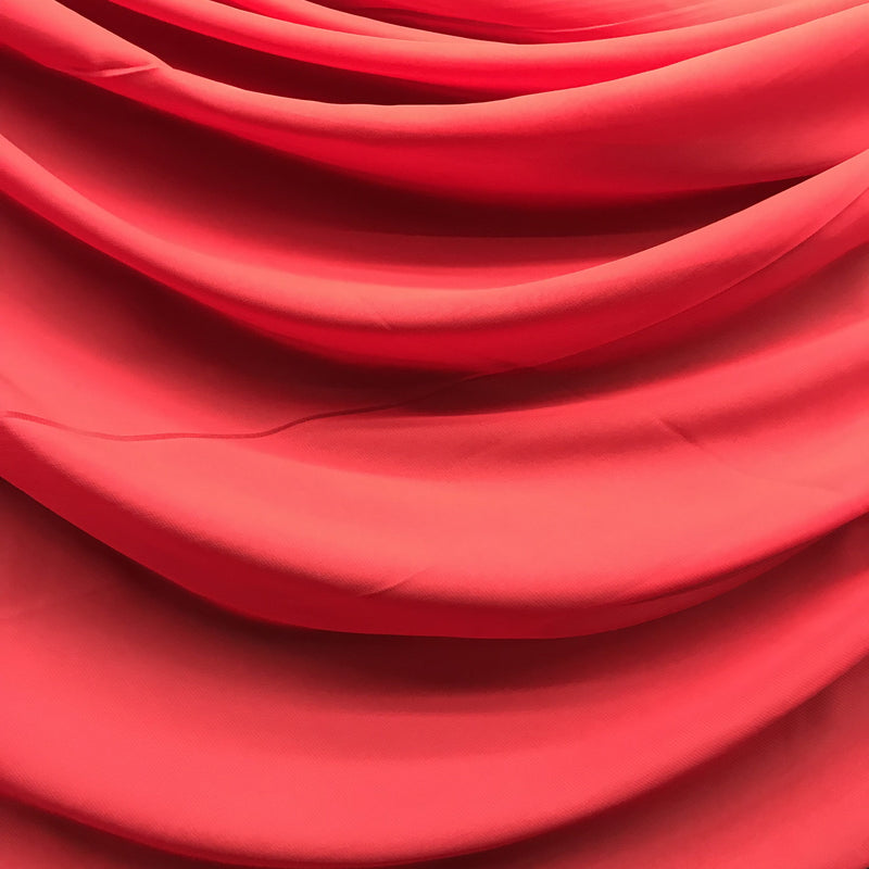 Red Chiffon Polyester Fabric - Red Sheer, 59"-60" Width (1 Yard)