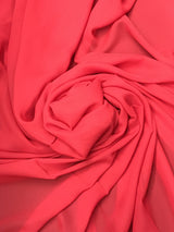 Red Chiffon Polyester Fabric - Red Sheer, 59"-60" Width (1 Yard)