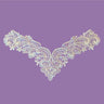 Beaded Lace Applique Embroidered on 100% Polyester Organza 13.25" x 4"