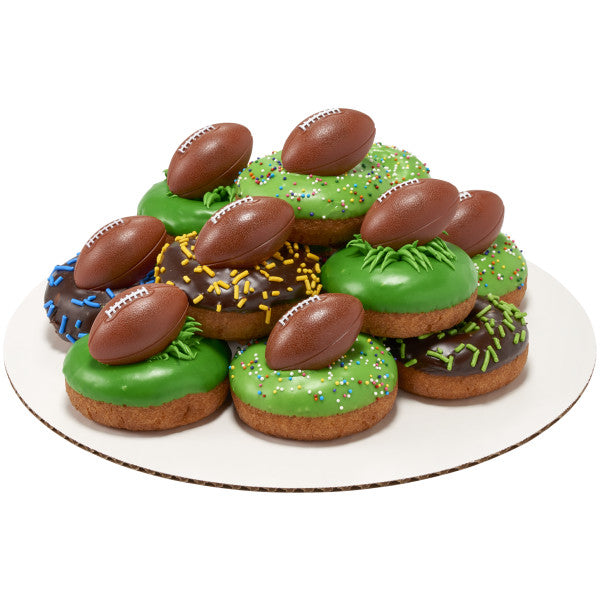 3D Football Rings, Cupcake Decorations, Food Safe Cake Toppers – 144 Pack