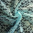 Aqua Raschel Lace Polyester Fabric - Aqua French Floral, 60" Width