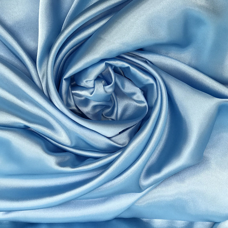 Aqua Blue Polyester Satin Fabric - Aqua Blue, Medium Satin, 58"-60" Width