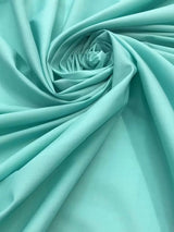 Polycotton Broadcloth Cotton Blend Fabric - Aqua, Broadcloth, 60" Wide (1 Yard)