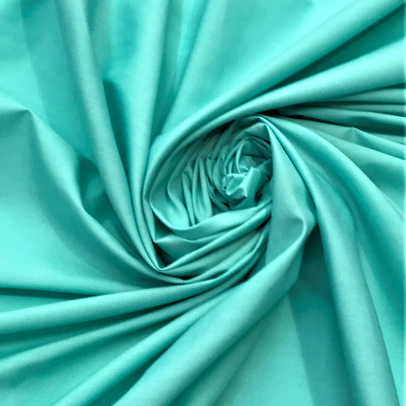 Aqua Poly Cotton Broadcloth Fabric - Aqua, 59/60" Width (1 Yard)